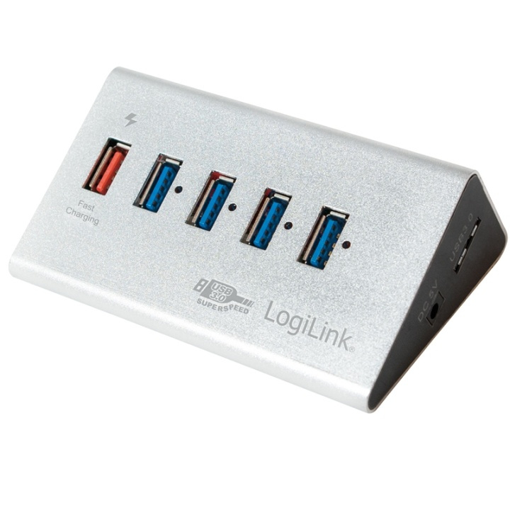 LogiLink USB 3.0-hub 4+1 fast charge (UA0227) ryhmässä TIETOKOONET & TARVIKKEET / Tietokonetarvikkeet / USB-telakat @ TP E-commerce Nordic AB (38-60472)