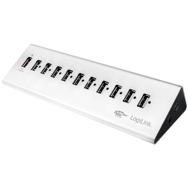 LogiLink USB 2.0-hub 10+1 fast charge (UA0226) ryhmässä TIETOKOONET & TARVIKKEET / Tietokonetarvikkeet / USB-telakat @ TP E-commerce Nordic AB (38-60475)