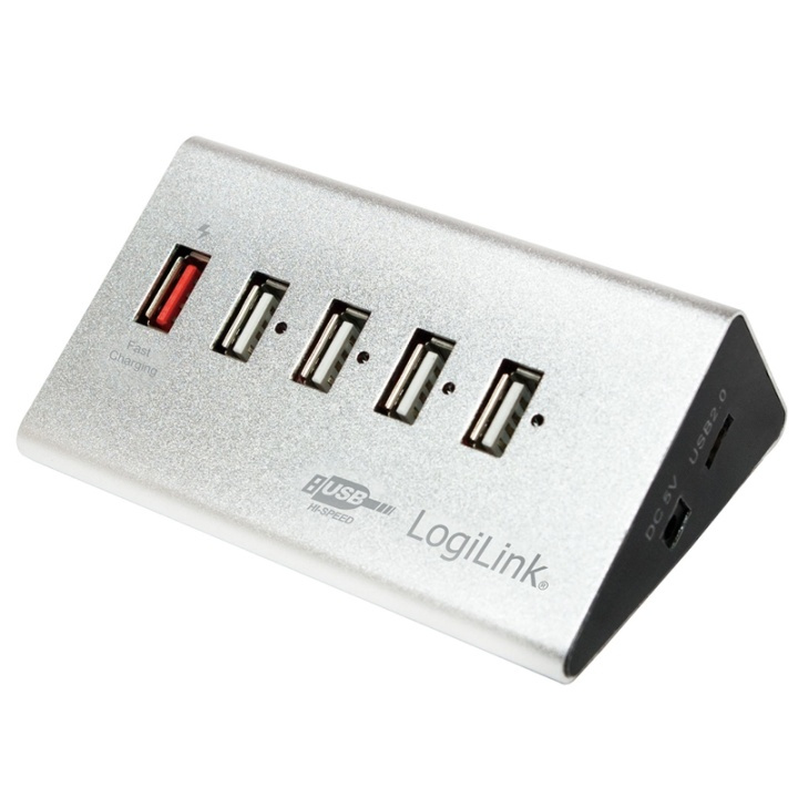 LogiLink USB 2.0-hub 4+1 fast charge (UA0224) ryhmässä TIETOKOONET & TARVIKKEET / Tietokonetarvikkeet / USB-telakat @ TP E-commerce Nordic AB (38-60484)