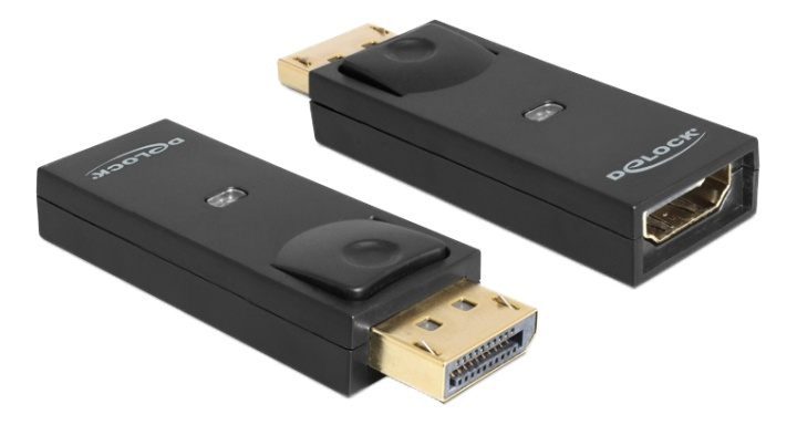 Delock Adapter Displayport 1.1 male to HDMI female, 3840x2160, black ryhmässä KODINELEKTRONIIKKA / Kaapelit & Sovittimet / HDMI / Sovittimet @ TP E-commerce Nordic AB (38-61425)