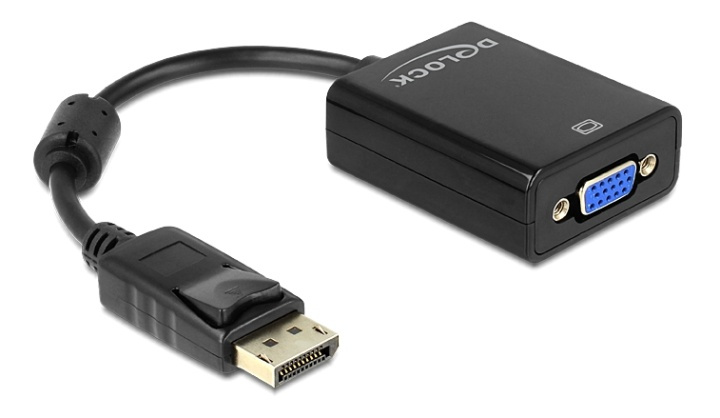 DeLOCK sovitin DisplayPort 1.2 uros - VGA naaras, 1920x1200, musta ryhmässä TIETOKOONET & TARVIKKEET / Kaapelit & Sovittimet / DisplayPort / Sovittimet @ TP E-commerce Nordic AB (38-61427)