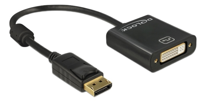 Delock Adapter Displayport 1.2 male to DVI female, 4K, passive, black ryhmässä TIETOKOONET & TARVIKKEET / Kaapelit & Sovittimet / DisplayPort / Sovittimet @ TP E-commerce Nordic AB (38-61428)