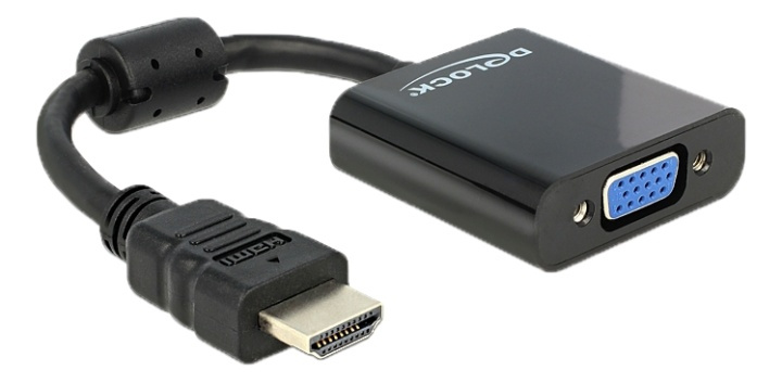 Delock Adapter HDMI-A male > VGA female black ryhmässä KODINELEKTRONIIKKA / Kaapelit & Sovittimet / HDMI / Sovittimet @ TP E-commerce Nordic AB (38-61434)