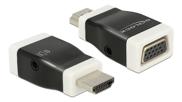 Delock Adapter HDMI-A male > VGA female with Audio ryhmässä KODINELEKTRONIIKKA / Kaapelit & Sovittimet / HDMI / Sovittimet @ TP E-commerce Nordic AB (38-61435)