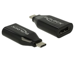 DELOCK Adapter USB Type-C male to HDMI female, 4K 60 Hz, black ryhmässä KODINELEKTRONIIKKA / Kaapelit & Sovittimet / HDMI / Sovittimet @ TP E-commerce Nordic AB (38-61438)