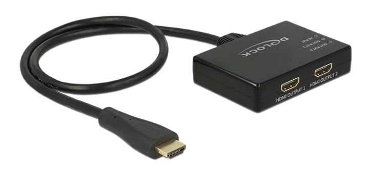 DeLOCK HDMI-jakaja, 1 sisääntulo, 2 ulostuloa, Ultra HD ryhmässä KODINELEKTRONIIKKA / Kaapelit & Sovittimet / HDMI / Sovittimet @ TP E-commerce Nordic AB (38-61462)