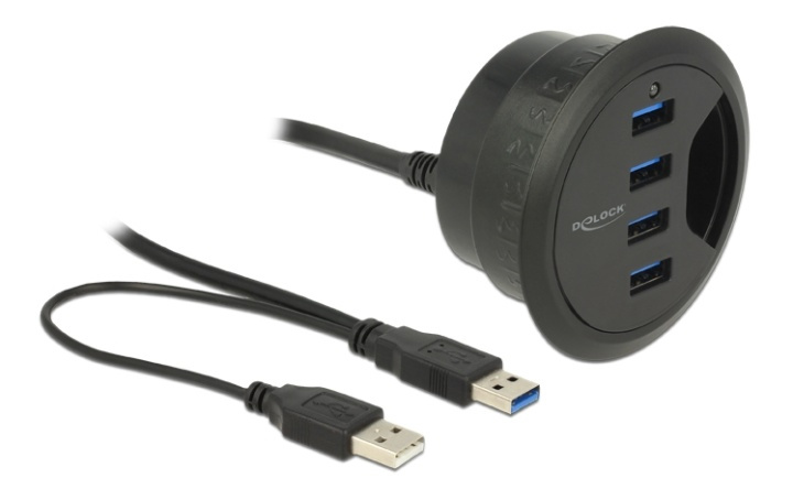 DeLOCK pöytään upotettava USB 3.0 -hubi, 4 x USB-A naaras ryhmässä TIETOKOONET & TARVIKKEET / Tietokonetarvikkeet / USB-telakat @ TP E-commerce Nordic AB (38-61464)