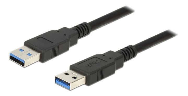 DeLOCK USB 3.0 -kaapeli, 1m, USB-A uros - USB-A uros, musta ryhmässä TIETOKOONET & TARVIKKEET / Kaapelit & Sovittimet / USB / USB-A / Kaapelit @ TP E-commerce Nordic AB (38-61465)