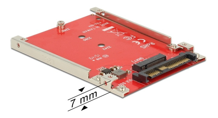 DeLOCK M.2 muunnin, M.2 B B+M - U.2 SFF-8639, 7mm korkeus ryhmässä TIETOKOONET & TARVIKKEET / Tietokoneen komponentit / Kovalevyt / Sovittimet & Tarvikkeet @ TP E-commerce Nordic AB (38-61479)