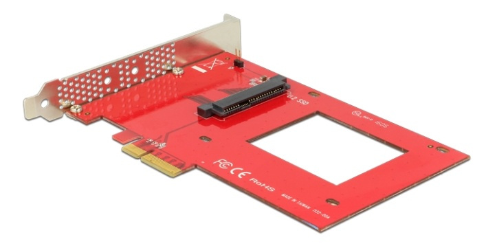 DeLOCK PCI Express kortti, x4 V4.0, U.s SFF-8639, NVMe ryhmässä TIETOKOONET & TARVIKKEET / Verkko / Verkkokortti / PCI Express @ TP E-commerce Nordic AB (38-61505)