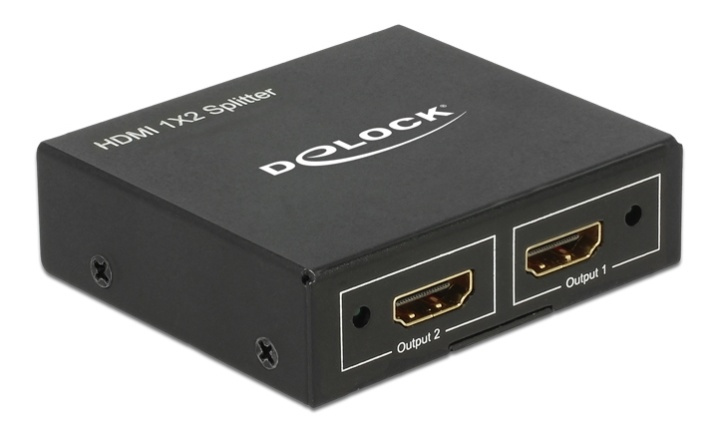 DeLOCK HDMI-jakaja, 1 sisääntulo ja 2 ulostuloa, 4K 30Hz, musta ryhmässä KODINELEKTRONIIKKA / Kaapelit & Sovittimet / HDMI / Sovittimet @ TP E-commerce Nordic AB (38-61521)