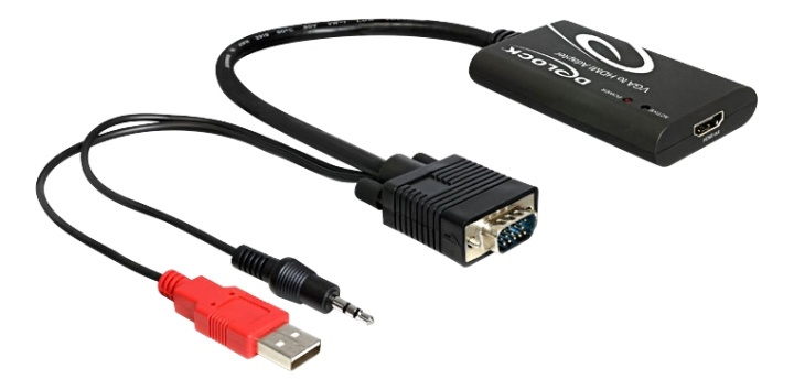 DeLOCK VGA - HDMI-sovitin, välittää äänen, musta ryhmässä KODINELEKTRONIIKKA / Kaapelit & Sovittimet / HDMI / Sovittimet @ TP E-commerce Nordic AB (38-61531)