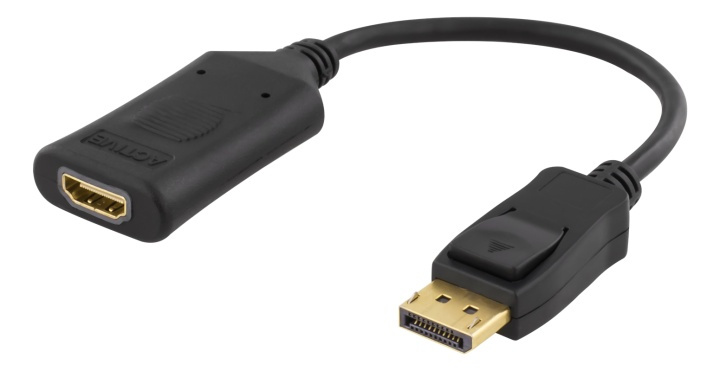 DELTACO DisplayPort - HDMI-sovitin, 4096x2160 60 Hz, 0,1 m, musta ryhmässä KODINELEKTRONIIKKA / Kaapelit & Sovittimet / HDMI / Sovittimet @ TP E-commerce Nordic AB (38-61549)