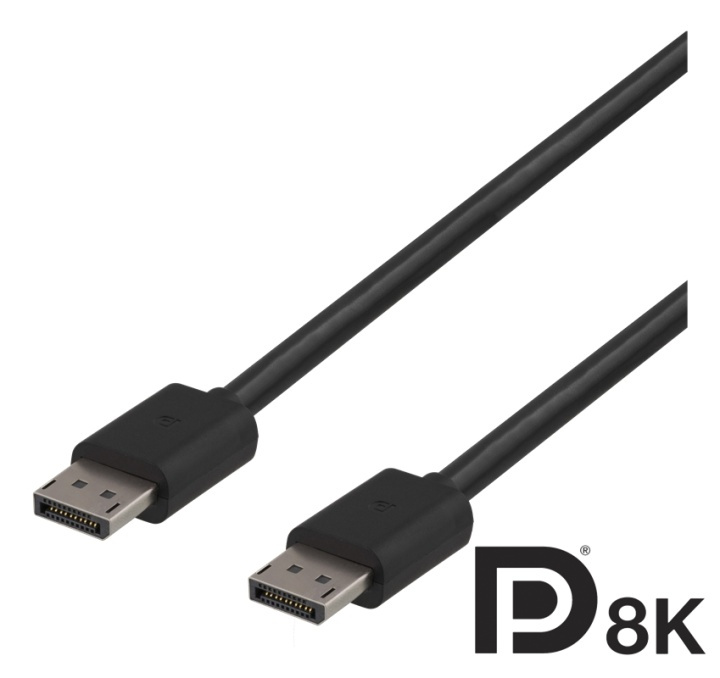 DELTACO DisplayPort-näyttökaapeli, DP 1.4, 7680x4320 i 60Hz, 2m, musta ryhmässä TIETOKOONET & TARVIKKEET / Kaapelit & Sovittimet / DisplayPort / Kaapelit @ TP E-commerce Nordic AB (38-61555)