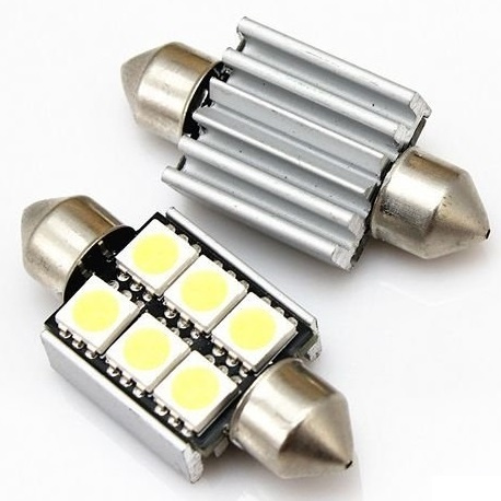 LED-kierrelamppu, pistorasia C5W, 6-LED (2-pack) ryhmässä AUTO / Auton valot / Kylttivalaistus @ TP E-commerce Nordic AB (38-6156)