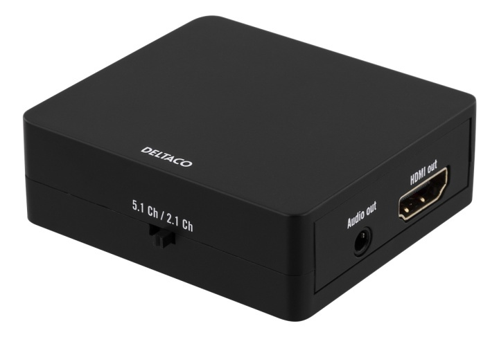 DELTACO Muunnin HDMI - HDMI +SPDIF/3,5mm, Ultra HD 30Hz, 5.1/2.1, must ryhmässä KODINELEKTRONIIKKA / Kaapelit & Sovittimet / HDMI / Sovittimet @ TP E-commerce Nordic AB (38-61607)