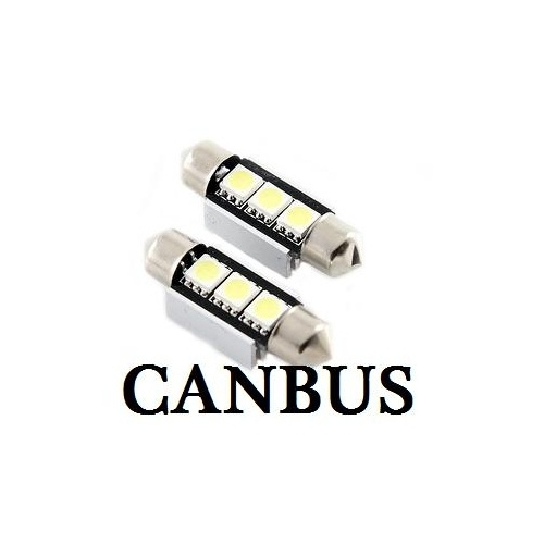 LED Spollampa, Sockel C5W, 3-LED 2-Pack (CANBUS) ryhmässä AUTO / Auton valot / Kylttivalaistus @ TP E-commerce Nordic AB (38-6170)