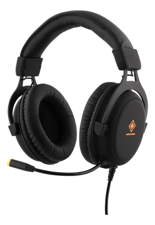 DELTACO GAMING Stereoheadset för gaming, 57mm element, LED-belysning, svart ryhmässä TIETOKOONET & TARVIKKEET / GAMING / Kuulokkeet @ TP E-commerce Nordic AB (38-61845)