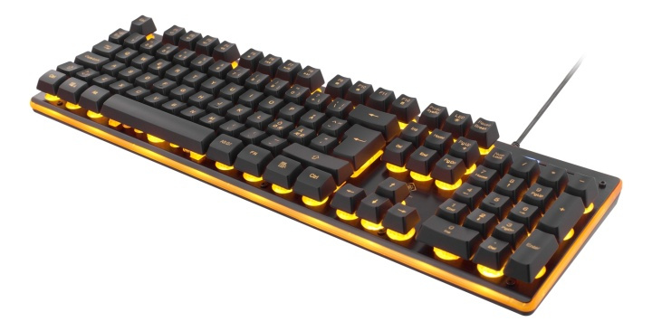 DELTACO GAMING tangentbord med membranbrytare, nordisk layout, orange belysning ryhmässä TIETOKOONET & TARVIKKEET / GAMING / Näppäimistöt @ TP E-commerce Nordic AB (38-61849)
