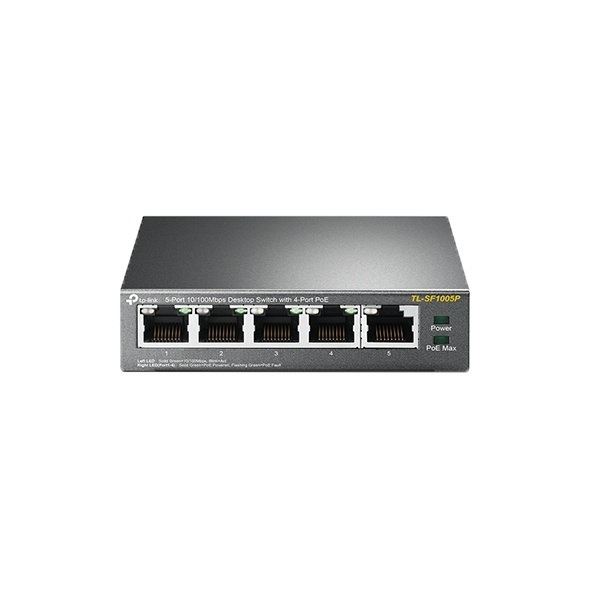 TP-Link verkkokytkin, pöytämalli, 4 porttia, PoE, 100Mbps, 58W, musta ryhmässä TIETOKOONET & TARVIKKEET / Verkko / Kytkimet @ TP E-commerce Nordic AB (38-62527)