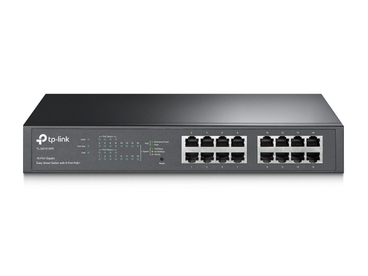 TP-LINK TL-SG1016PE PoE-kytkin, 16 porttia, 8 portissa PoE+ ryhmässä TIETOKOONET & TARVIKKEET / Verkko / Kytkimet @ TP E-commerce Nordic AB (38-62533)