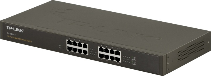 TP-LINK verkkokytkin, 16 porttia 10/100/1000Mbps, RJ45, metallia, 19
