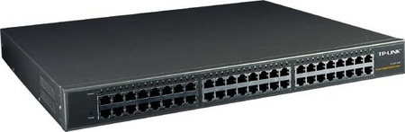 TP-LINK verkkokytkin, 48 porttia, 10/100/1000Mbps, RJ45, metallia, 19