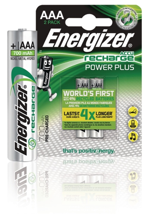 Energizer Ladattava Ni-MH-Akku AAA | 1.2 V DC | 700 mAh | Esiladattu | 2 - Läpipainopakkaus ryhmässä KODINELEKTRONIIKKA / Paristot & Laturit / Akut / AAA @ TP E-commerce Nordic AB (38-62923)