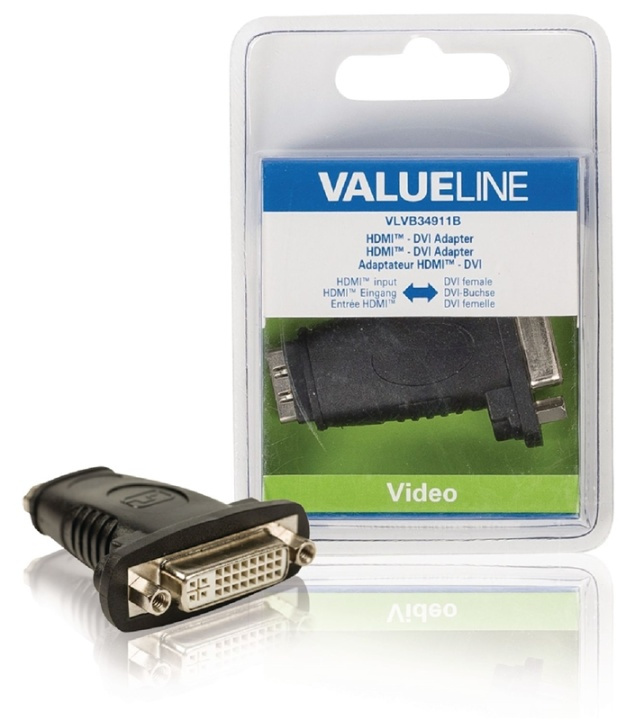 Valueline High Speed HDMI Ethernet Sovitin HDMI Naaras - DVI-D 24 + 1-Pin Naaras Musta ryhmässä KODINELEKTRONIIKKA / Kaapelit & Sovittimet / HDMI / Sovittimet @ TP E-commerce Nordic AB (38-63861)