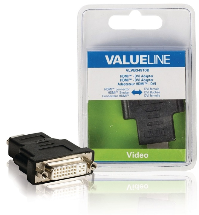 Valueline High Speed HDMI Ethernet Sovitin HDMI-Liitin - DVI-D 24 + 1-Pin Naaras Musta ryhmässä KODINELEKTRONIIKKA / Kaapelit & Sovittimet / HDMI / Sovittimet @ TP E-commerce Nordic AB (38-63863)