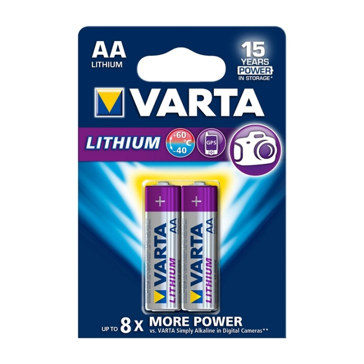 Litium Paristo AA | 1.5 V DC | 2900 mAh | 2-Blister-kortti | Harmaa / Hopea ryhmässä KODINELEKTRONIIKKA / Paristot & Laturit / Akut / AA @ TP E-commerce Nordic AB (38-63995)