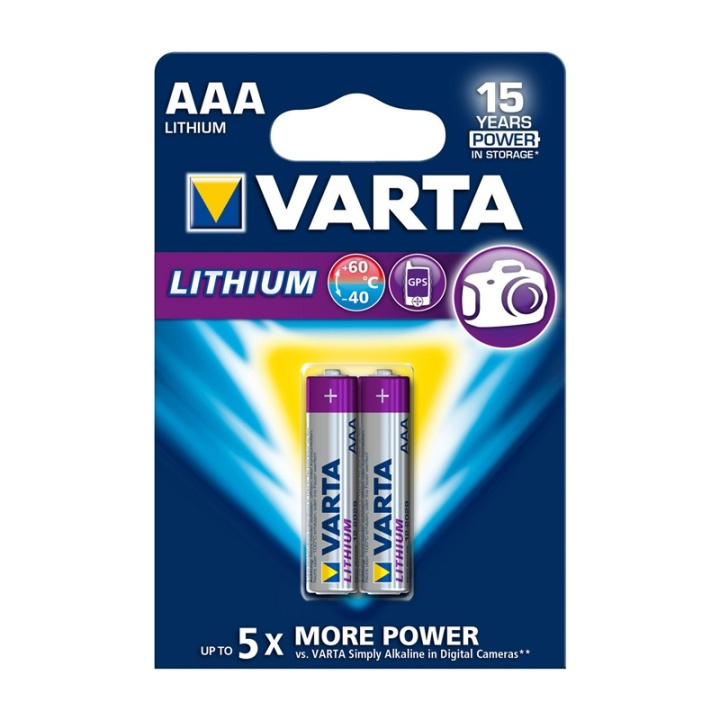 Litium Paristo AAA | 1.5 V DC | 1100 mAh | 2-Blister-kortti | Harmaa / Hopea ryhmässä KODINELEKTRONIIKKA / Paristot & Laturit / Akut / AAA @ TP E-commerce Nordic AB (38-63996)