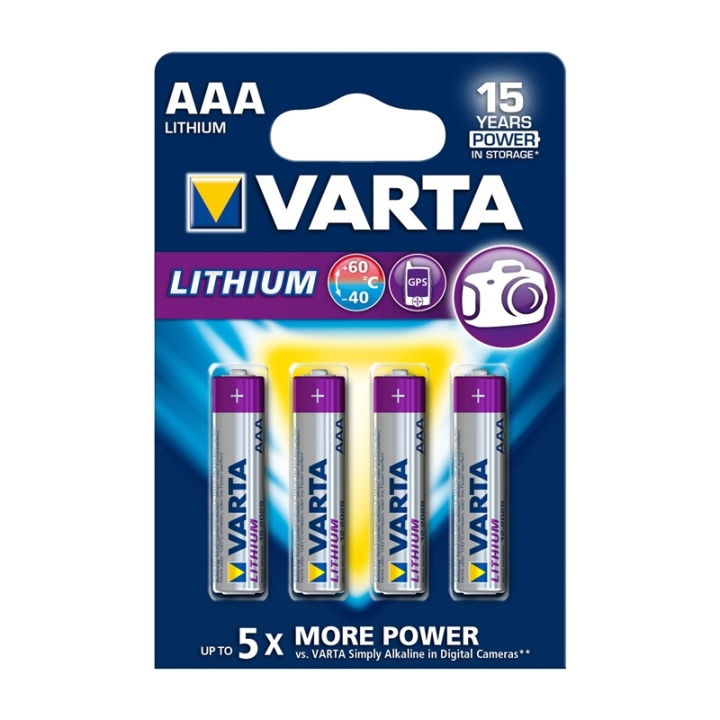 Varta Litium Paristo AAA | 1.5 V DC | 1100 mAh | 4-Blister-kortti | Harmaa / Hopea ryhmässä KODINELEKTRONIIKKA / Paristot & Laturit / Akut / AAA @ TP E-commerce Nordic AB (38-63997)