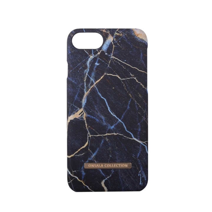 Onsala COLLECTION Mobilskal Soft Black Galaxy Marble iPhone 6/7/8/SE ryhmässä ÄLYPUHELIMET JA TABLETIT / Puhelimen suojakotelo / Apple / iPhone 6/6S / Suoja @ TP E-commerce Nordic AB (38-64366)