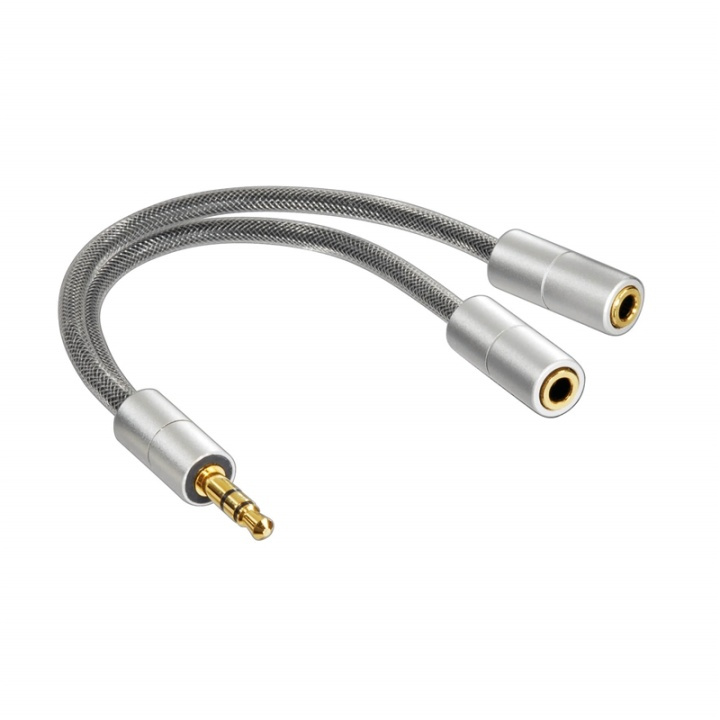 Hama Aluline Johto Adapteri 3,5mm Uros-2x Naaras 0,15m ryhmässä KODINELEKTRONIIKKA / Ääni & Kuva / Kuulokkeet & Tarvikkeet / Tarvikkeet @ TP E-commerce Nordic AB (38-64633)