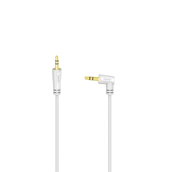 Hama Kabel Audio 3.5mm-3.5mm Vinklad Vit 2m ryhmässä KODINELEKTRONIIKKA / Kaapelit & Sovittimet / Analoginen ääni / 3.5 mm @ TP E-commerce Nordic AB (38-65946)