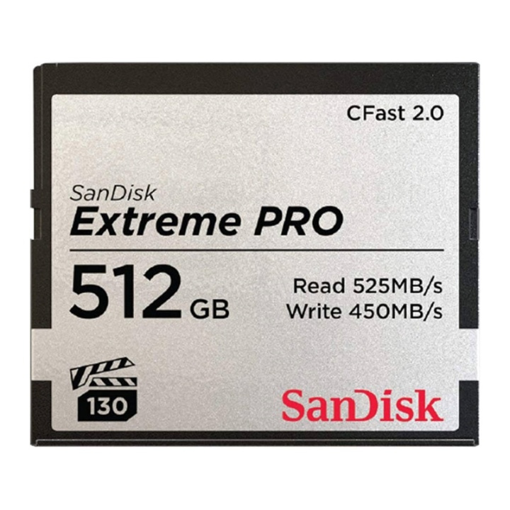 SanDisk Cfast 2.0 Extreme Pro 512GB 525MB/s VPG130 ryhmässä KODINELEKTRONIIKKA / Tallennusvälineet / Muistikortit / Compact Flash @ TP E-commerce Nordic AB (38-66077)