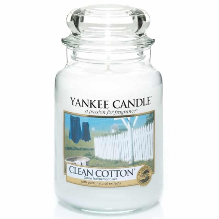 Yankee Candle Classic Large Jar Clean Cotton Candle 623g ryhmässä KAUNEUS JA TERVEYS / Tuoksut & Parfyymit / Muut tuoksut / Tuoksukynttilät @ TP E-commerce Nordic AB (38-67627)