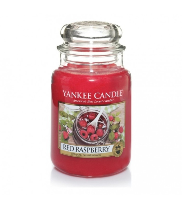 Yankee Candle Classic Large Jar Red Raspberry Candle 623g ryhmässä KAUNEUS JA TERVEYS / Tuoksut & Parfyymit / Muut tuoksut / Tuoksukynttilät @ TP E-commerce Nordic AB (38-67646)
