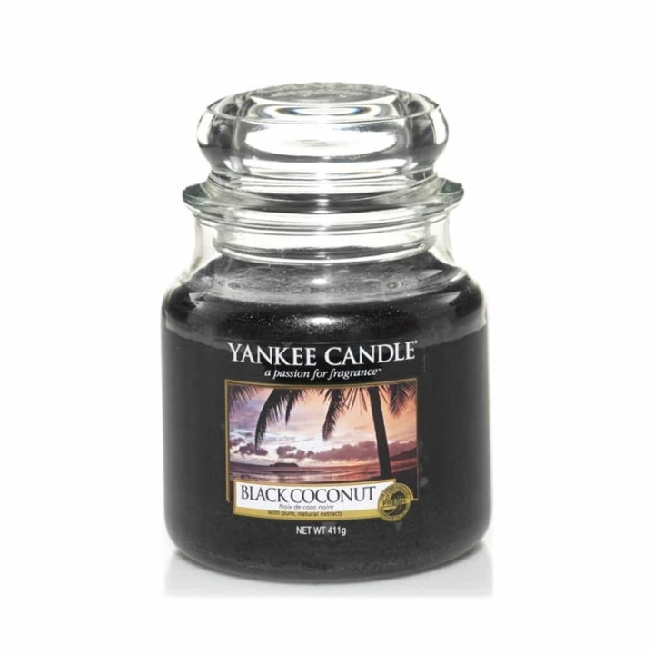 Yankee Candle Classic Medium Jar musta kookoskynttilä 411g ryhmässä KAUNEUS JA TERVEYS / Tuoksut & Parfyymit / Muut tuoksut / Tuoksukynttilät @ TP E-commerce Nordic AB (38-67660)