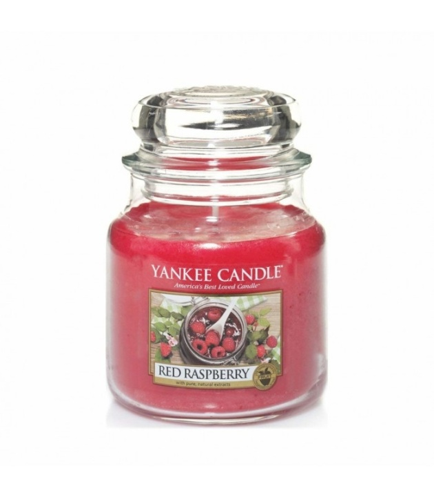 Yankee Candle Classic Medium Jar Red Raspberry Candle 411g ryhmässä KAUNEUS JA TERVEYS / Tuoksut & Parfyymit / Muut tuoksut / Tuoksukynttilät @ TP E-commerce Nordic AB (38-67677)