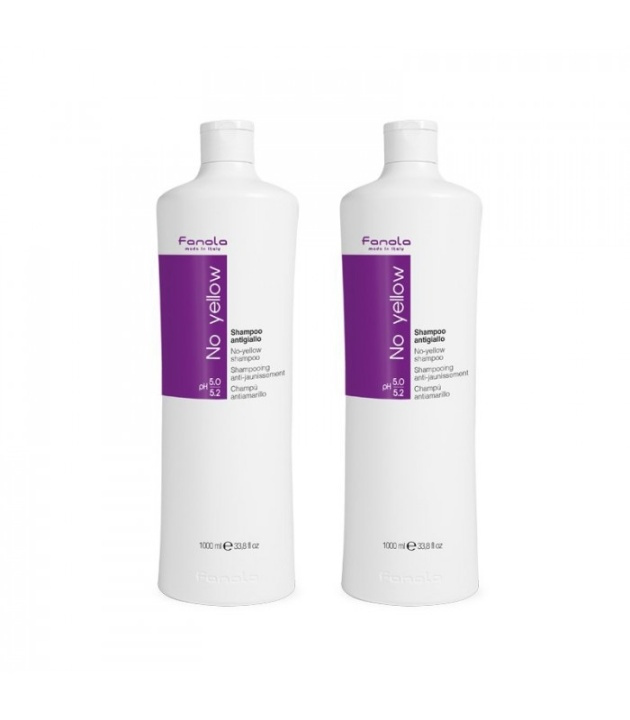 2-pack Fanola No Yellow Schampoo 1000ml ryhmässä KAUNEUS JA TERVEYS / Hiukset &Stailaus / Hiustenhoito / Hiusväri / Hopeinen shampoo @ TP E-commerce Nordic AB (38-68159)