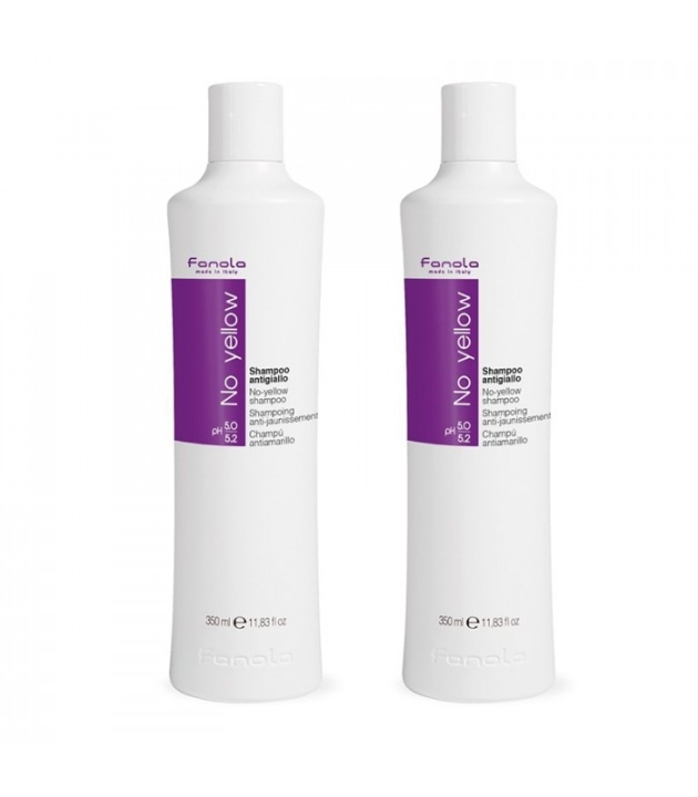 2-pack Fanola No Yellow Schampoo 350ml ryhmässä KAUNEUS JA TERVEYS / Hiukset &Stailaus / Hiustenhoito / Hiusväri / Hopeinen shampoo @ TP E-commerce Nordic AB (38-68160)