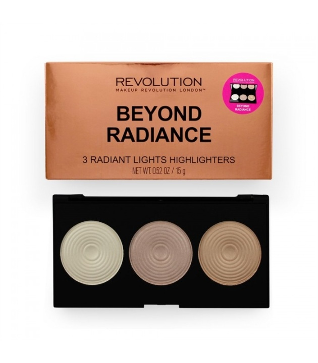 Makeup Revolution Highlighter Palette - Beyond Radiance ryhmässä KAUNEUS JA TERVEYS / Meikit / Meikit Kasvot / Contour/Highlight @ TP E-commerce Nordic AB (38-68876)