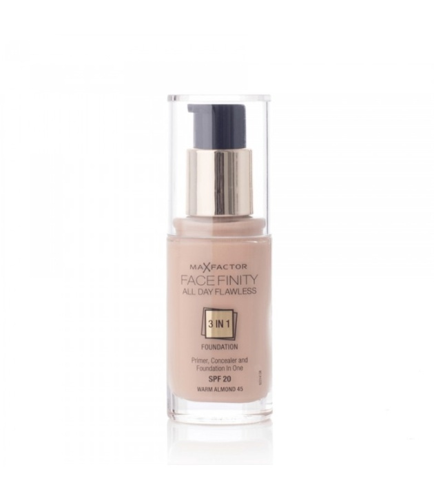Max Factor Facefinity 3 In 1 Foundation 45 Warm Almond ryhmässä KAUNEUS JA TERVEYS / Meikit / Meikit Kasvot / Meikkivoide @ TP E-commerce Nordic AB (38-68984)