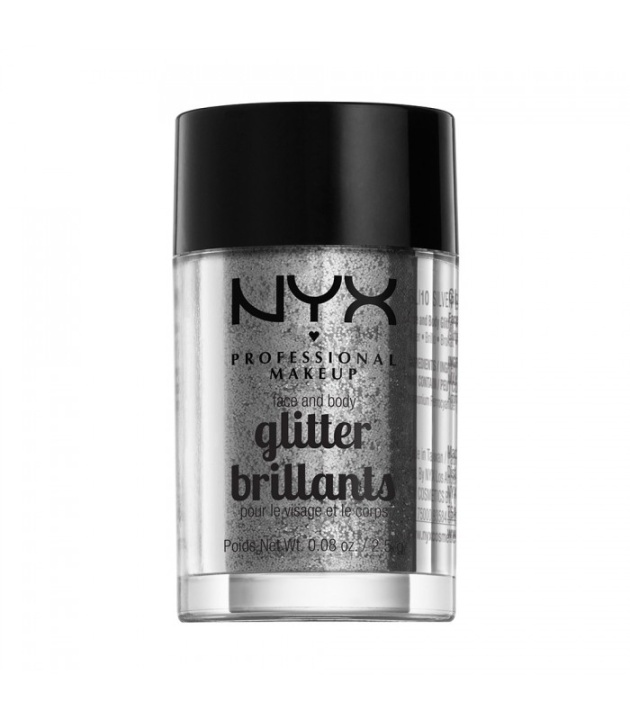 NYX PROF. MAKEUP Face & Body Glitter - 10 Silver 2,5g ryhmässä KAUNEUS JA TERVEYS / Meikit / Meikit Kasvot / Glitteri @ TP E-commerce Nordic AB (38-69150)