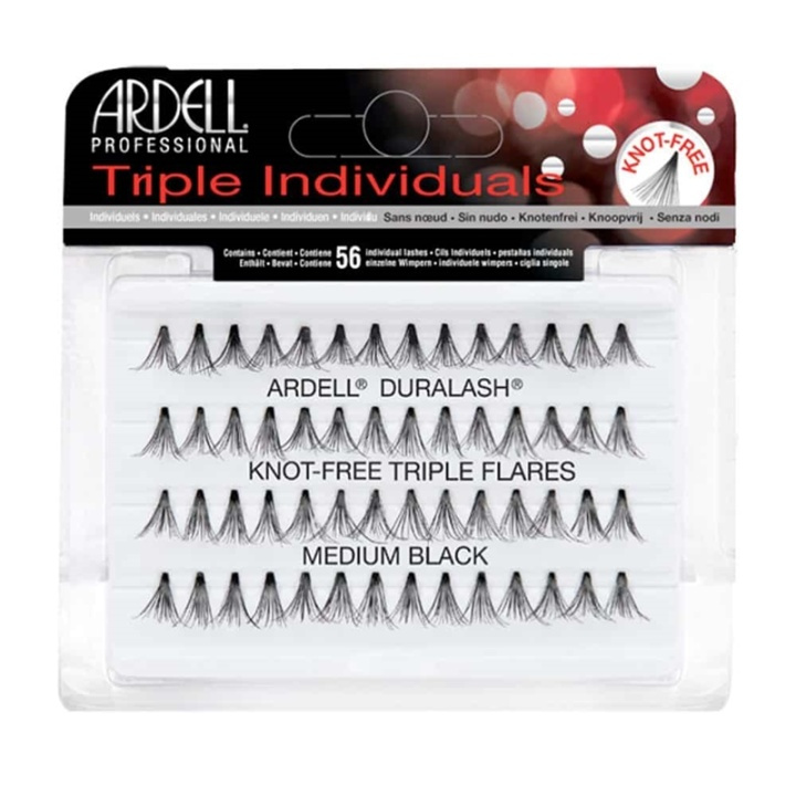 Ardell Triple Individuals Duralash Knot Free Flares Medium Black ryhmässä KAUNEUS JA TERVEYS / Meikit / Silmät ja kulmat / Irtoripset @ TP E-commerce Nordic AB (38-69728)