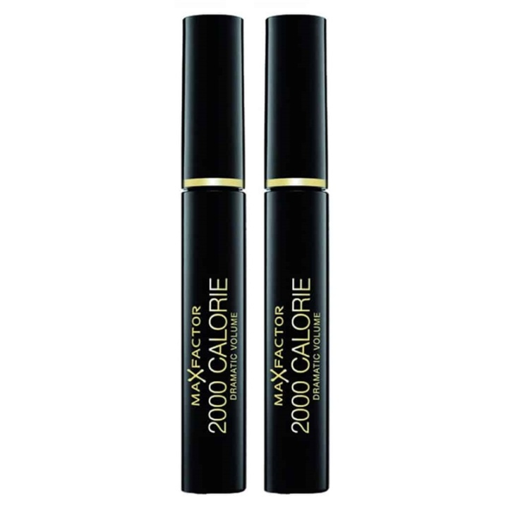 2-pack Max Factor 2000 Calorie Mascara Black 9ml ryhmässä KAUNEUS JA TERVEYS / Meikit / Silmät ja kulmat / Ripsiväri @ TP E-commerce Nordic AB (38-69771)