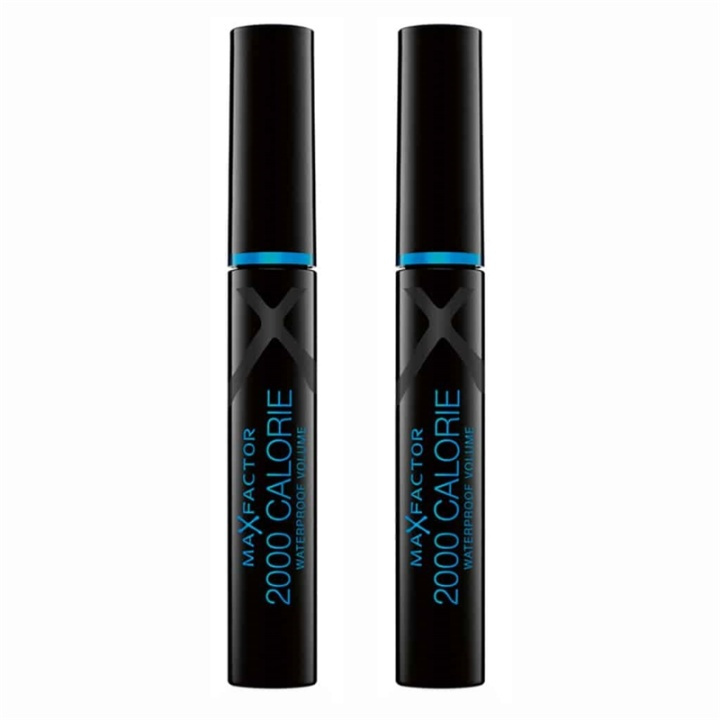 2-pack Max Factor 2000 Calorie Mascara Waterproof Black 9ml ryhmässä KAUNEUS JA TERVEYS / Meikit / Silmät ja kulmat / Ripsiväri @ TP E-commerce Nordic AB (38-69772)