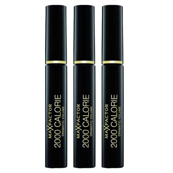 3-pack Max Factor 2000 Calorie Mascara Black 9ml ryhmässä KAUNEUS JA TERVEYS / Meikit / Silmät ja kulmat / Ripsiväri @ TP E-commerce Nordic AB (38-69775)